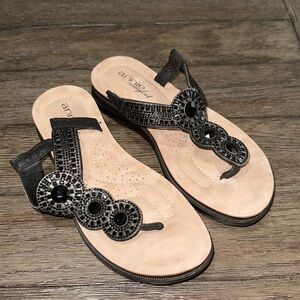 Annie Comfort Women’s Black Sandals WIDE 6.5